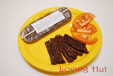 Raw vegan flat sausage 
( beetroot, sunflower seed, dried tomatoes, seasonings )